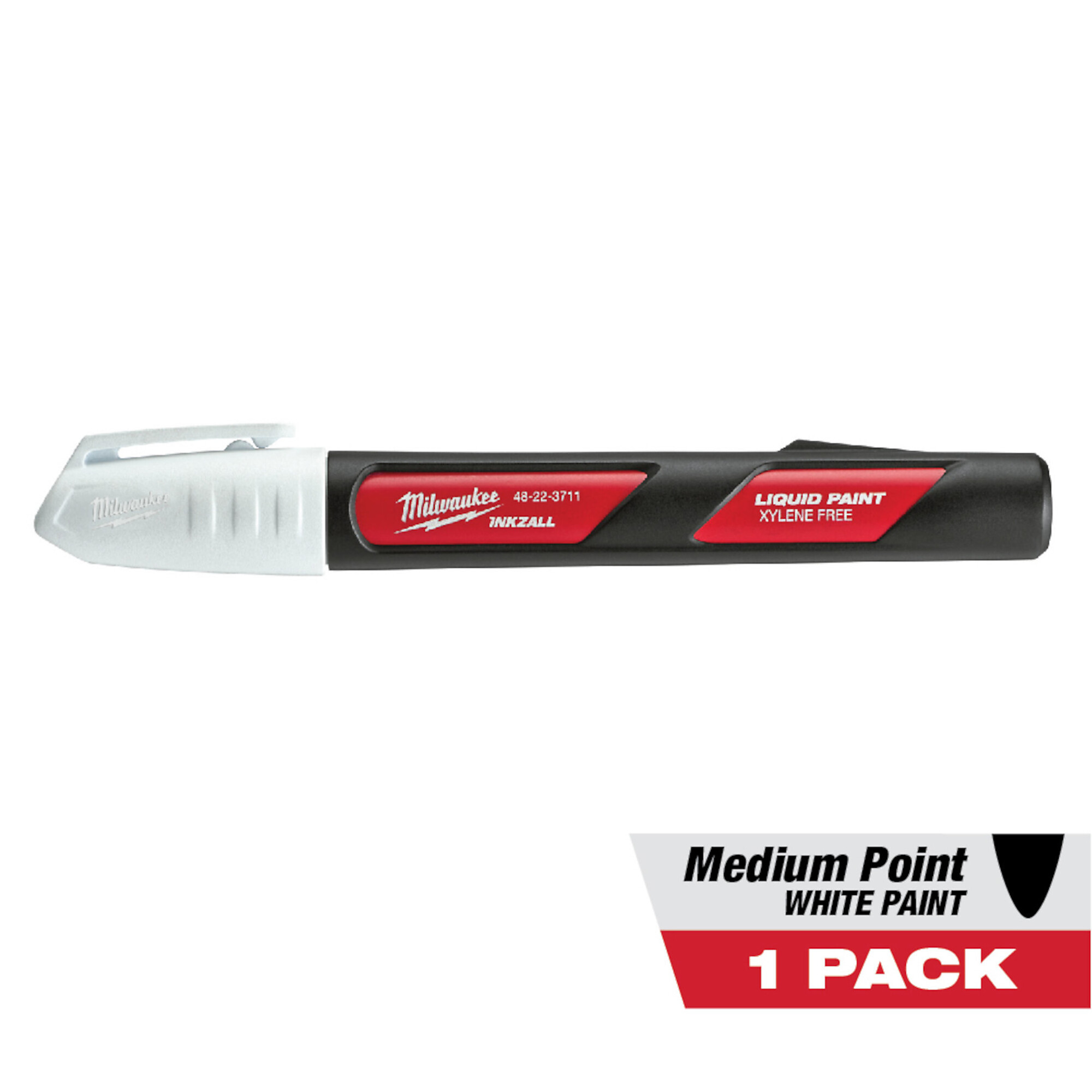 Milwaukee INKZALL Liquid Paint Marker, White, Model# 48-22-3712